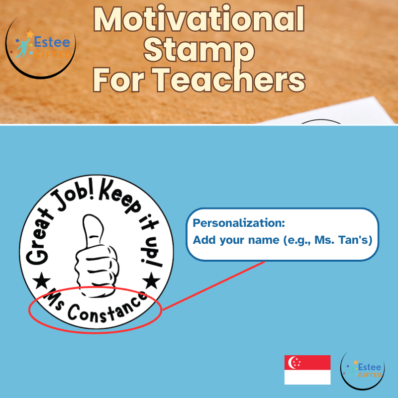 Custom Motivational Stamps for Teachers | Fun & Effective Self-Inking Stamp | 30mm x 28mm | Personalised with Name