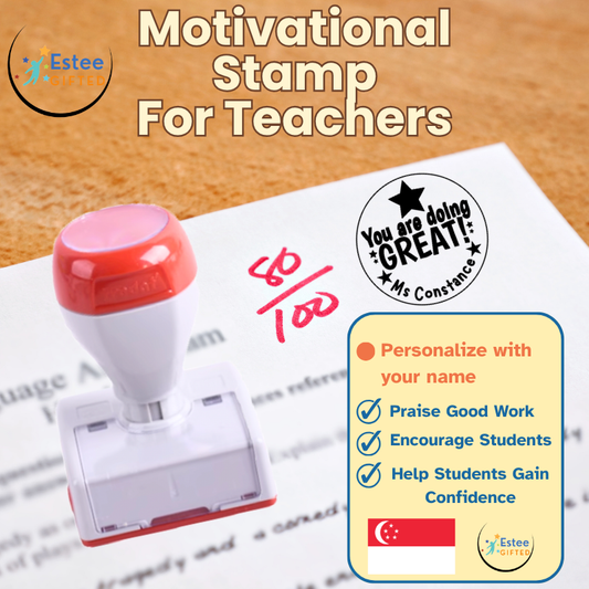 Custom Motivational Stamps for Teachers | Fun & Effective Self-Inking Stamp | 30mm x 28mm | Personalised with Name