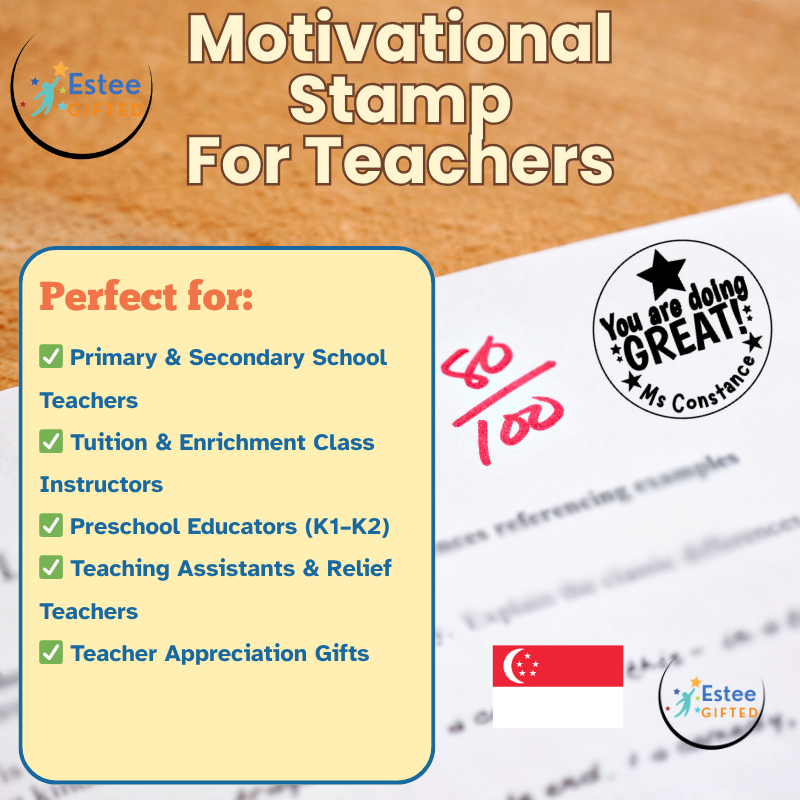 Custom Motivational Stamps for Teachers | Fun & Effective Self-Inking Stamp | 30mm x 28mm | Personalised with Name