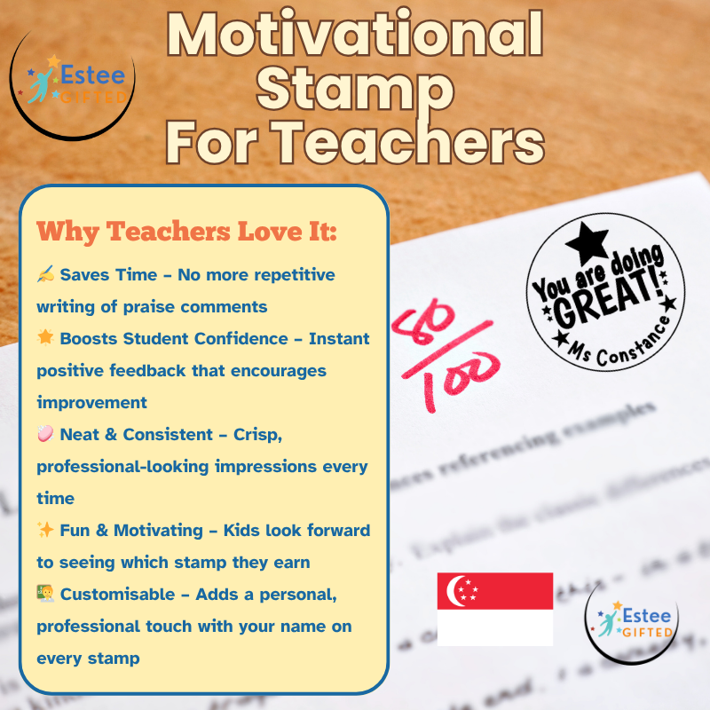 Custom Motivational Stamps for Teachers | Fun & Effective Self-Inking Stamp | 30mm x 28mm | Personalised with Name