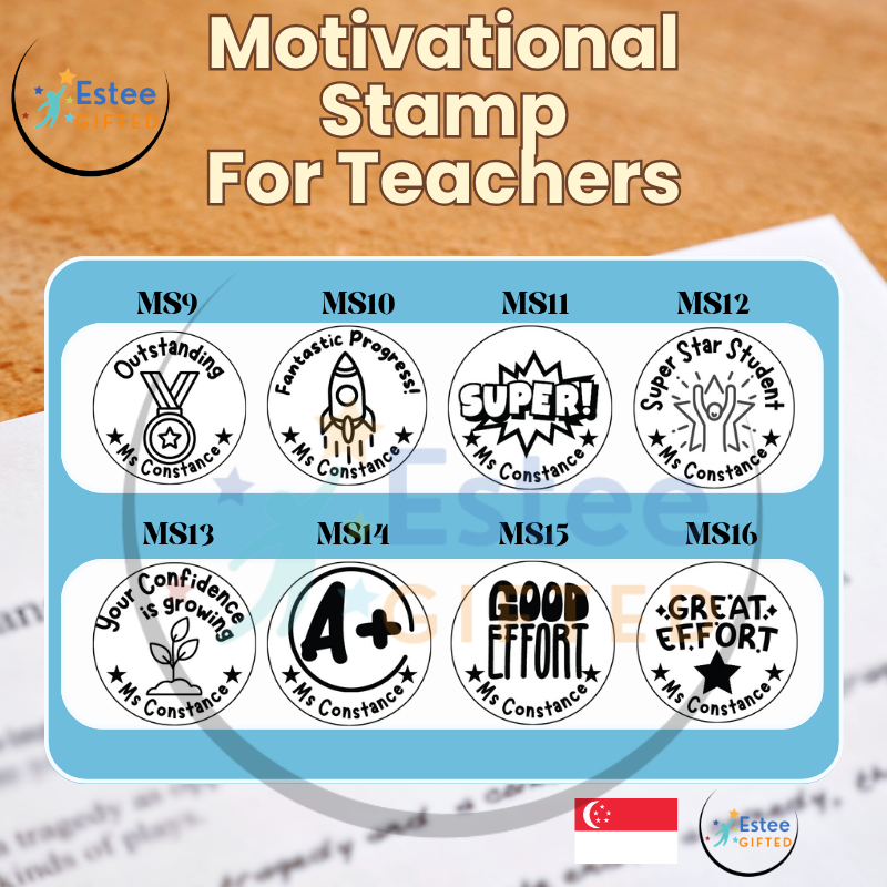 Custom Motivational Stamps for Teachers | Fun & Effective Self-Inking Stamp | 30mm x 28mm | Personalised with Name