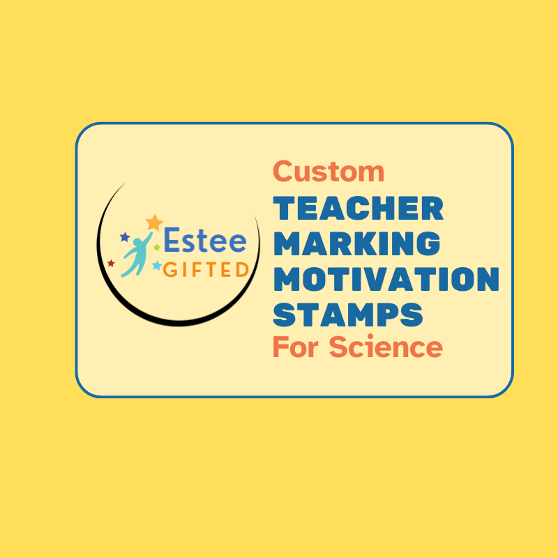 Customised Science Motivational Teacher Stamp | 6 C.E.R. Themed Stamps | Self-Inking | 30mm x 28mm