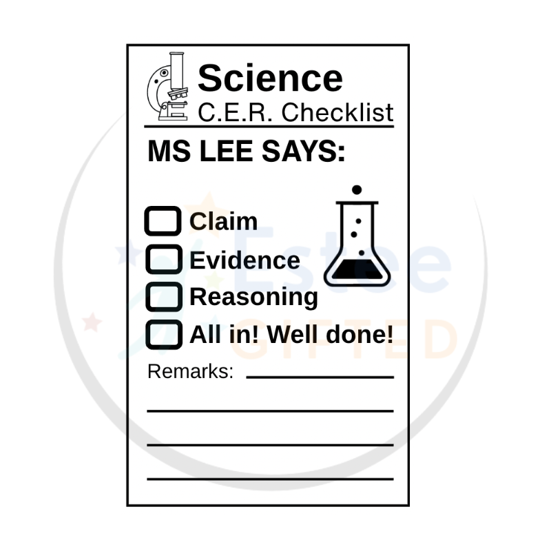 Custom Science Teacher Checklist Stamps – Primary & Secondary Marking Tool | C.E.R. | Graph | Error Feedback | Personalised