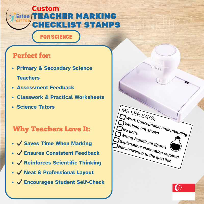 Custom Science Teacher Checklist Stamps – Primary & Secondary Marking Tool | C.E.R. | Graph | Error Feedback | Personalised