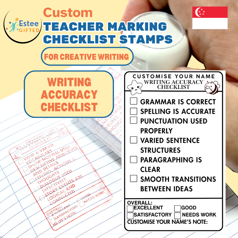 Custom Teacher Marking Checklist Stamp – Creative Writing (Personalised)