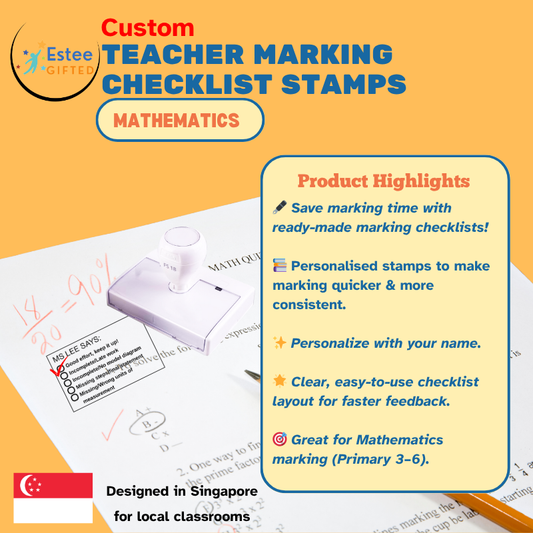 Custom Mathematics Teacher Checklist Stamps – Primary School Marking Tool | Personalised | 54×34mm