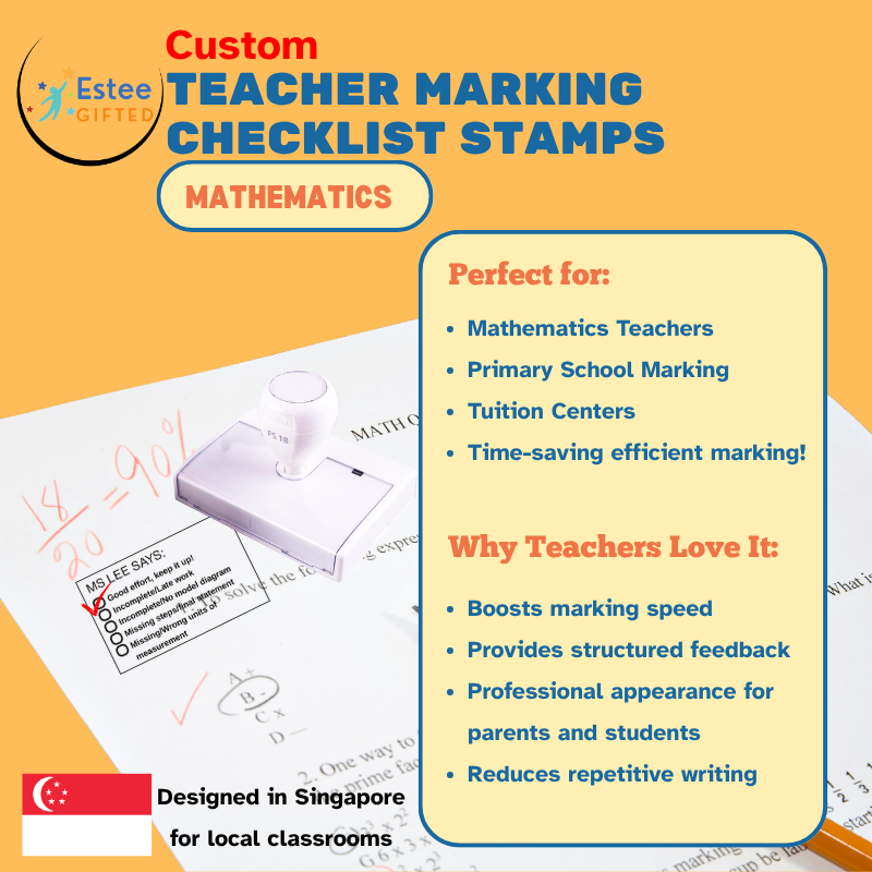 Custom Mathematics Teacher Checklist Stamps – Primary School Marking Tool | Personalised | 54×34mm