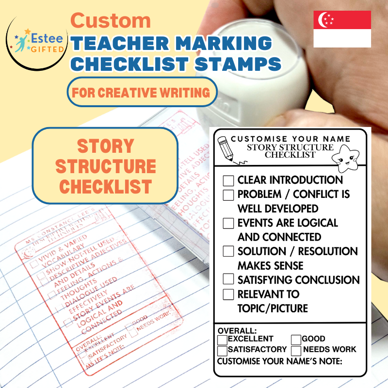 Custom Teacher Marking Checklist Stamp – Creative Writing (Personalised)