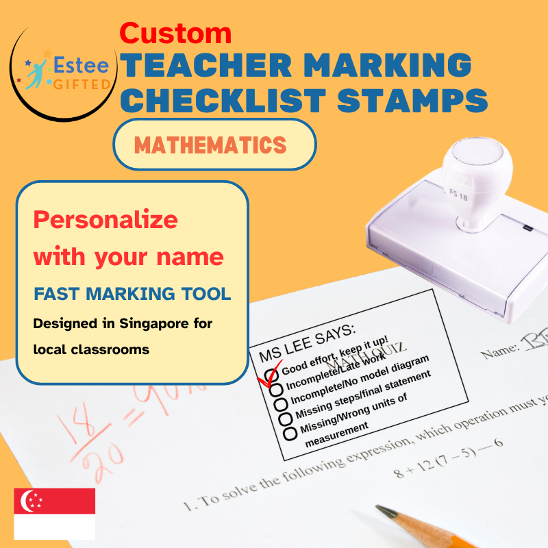 Custom Mathematics Teacher Checklist Stamps – Primary School Marking Tool | Personalised | 54×34mm