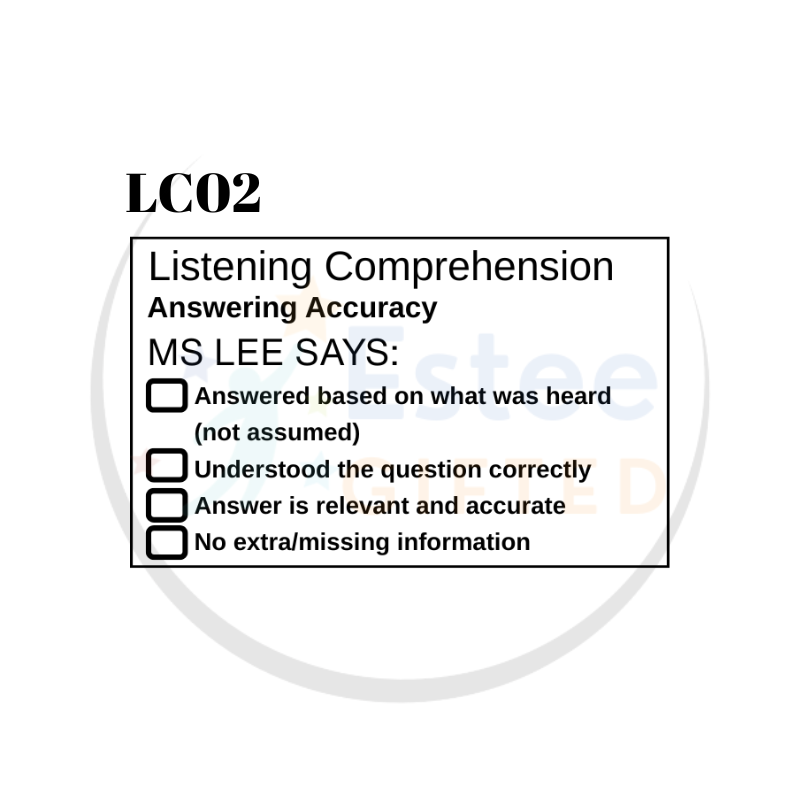 Custom Listening Comprehension Teacher Stamp – Singapore Primary English Checklist | 54×34mm