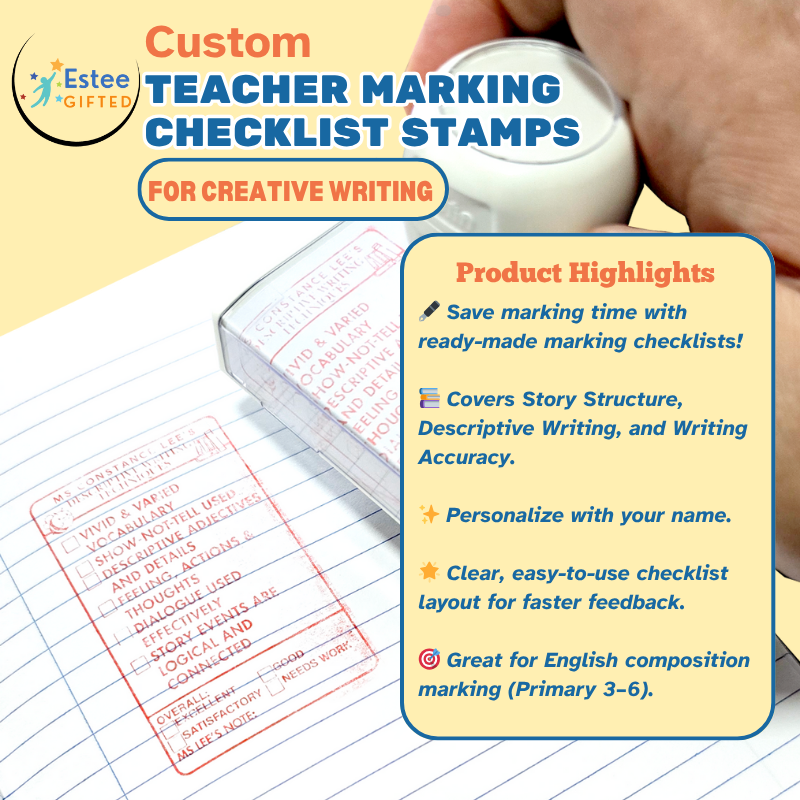 Custom Teacher Marking Checklist Stamp – Creative Writing (Personalised)
