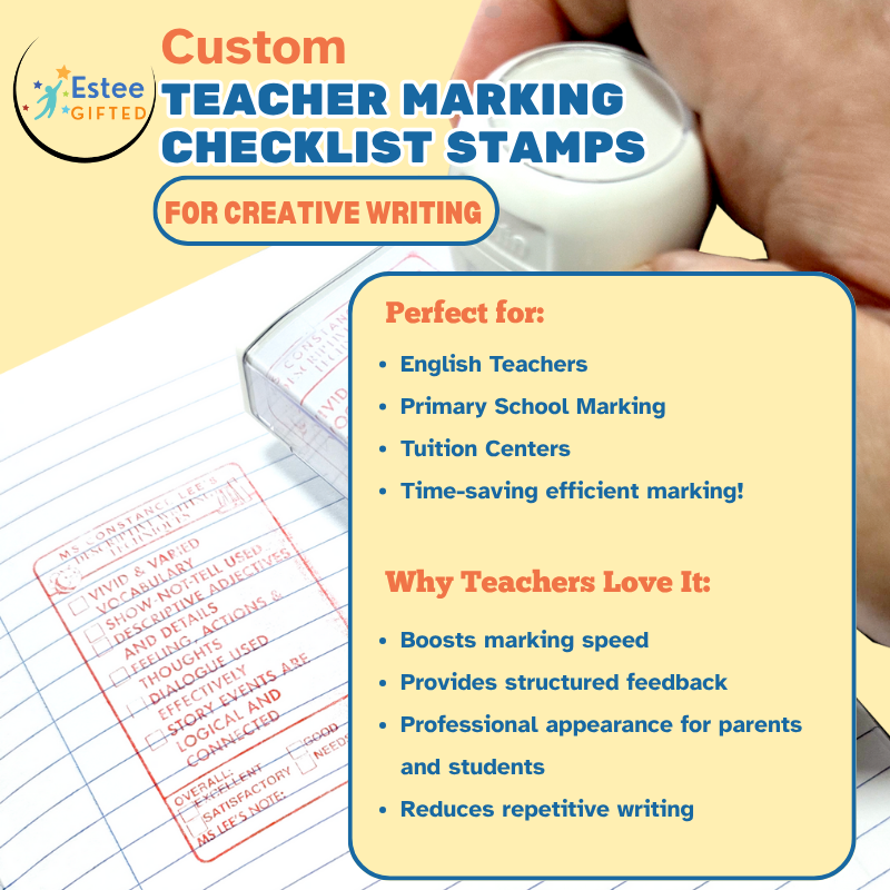 Custom Teacher Marking Checklist Stamp – Creative Writing (Personalised)